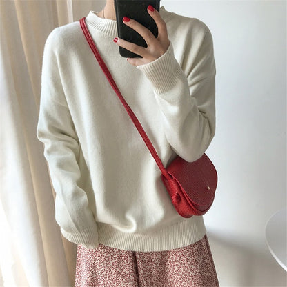 BGTEEVER Basic O-neck Knitted Jumpers for Women Sweater Casual Loose Long Sleeve Winter Sweater Female Pullovers Streetwear
